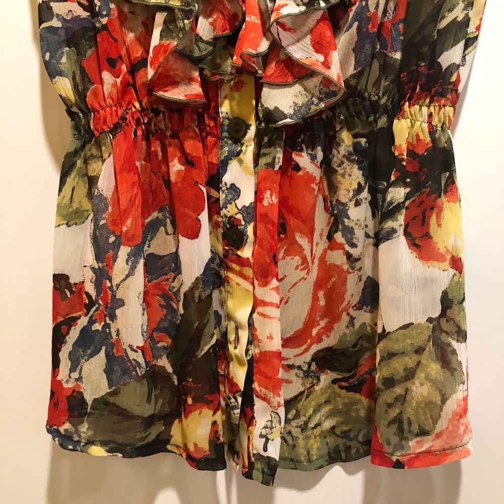 MORGAN DE TOI RUFFLE SLEEVELESS BLOUSE - Picture 11 of 15